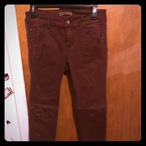 Maroon skinny jeans